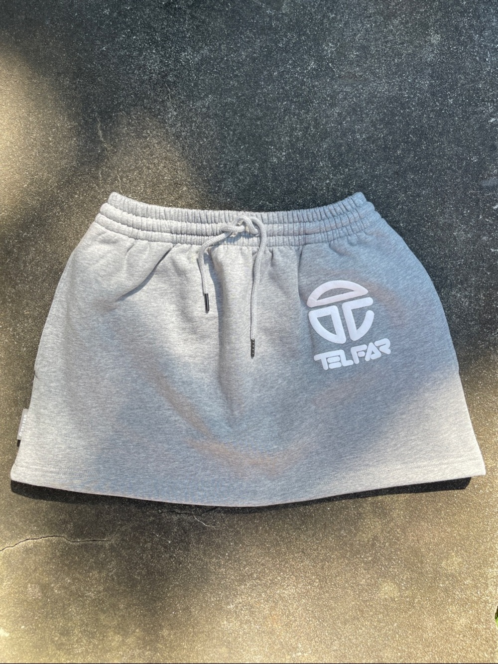 Telfar Light Gray Logo Sweat Mini Skirt